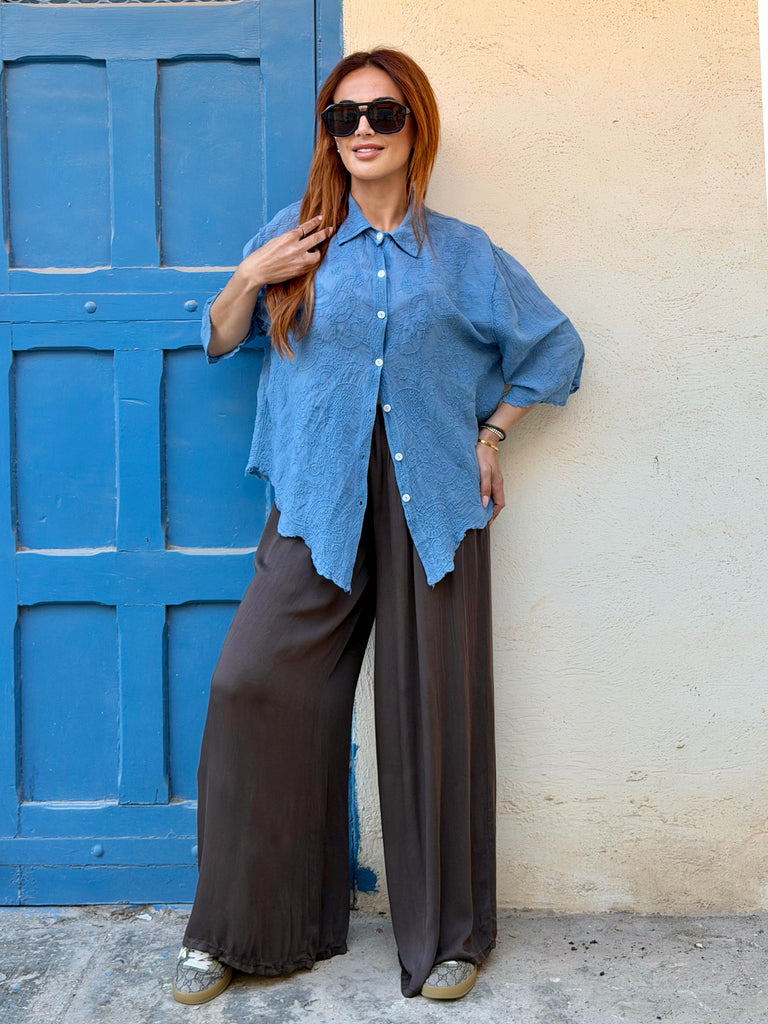 Cocoa Flow Wide Leg Trousers