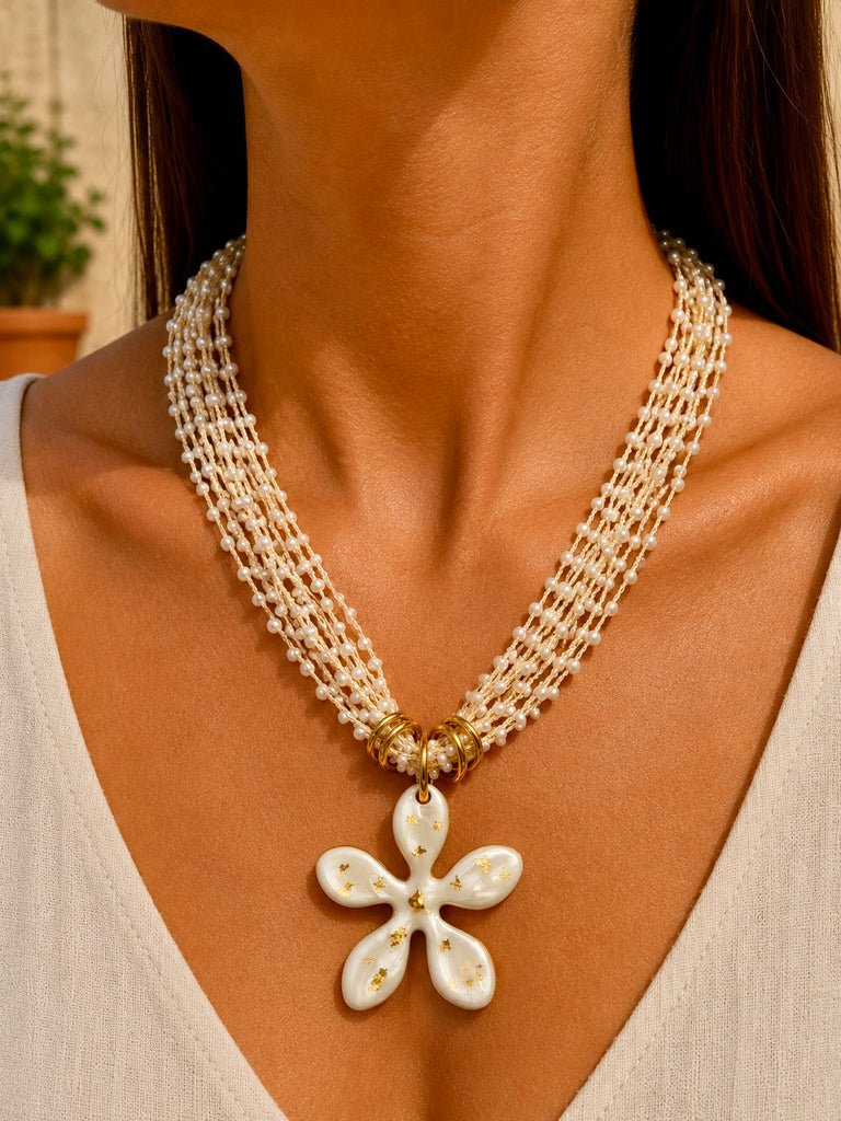 Ivory Bloom Pearl Necklace