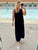 Navy V neck Drop Dress