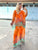 Orange and Acqua Silk Set