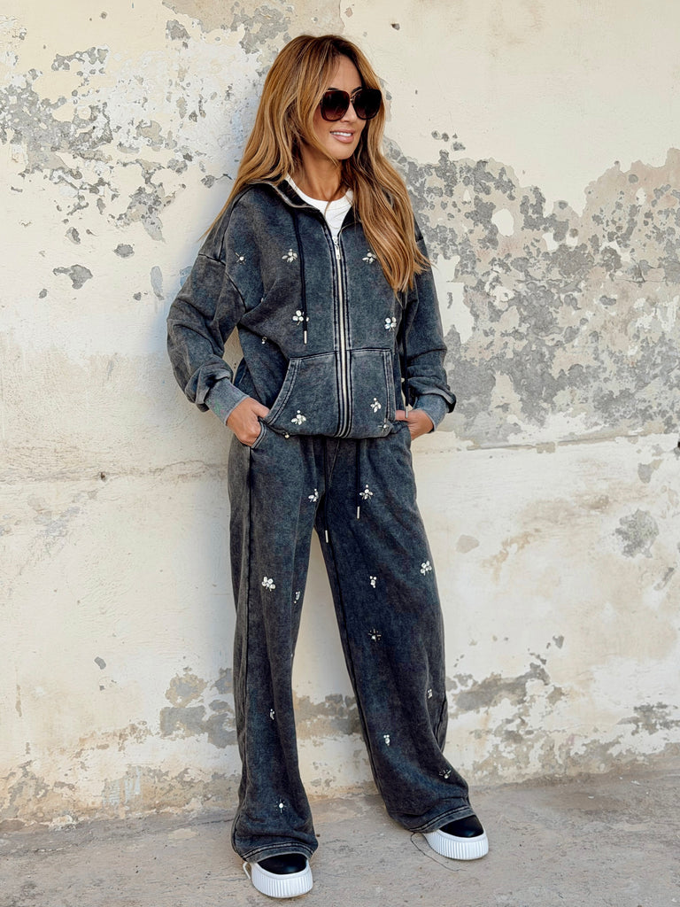 Charchoal Starlight Embellished Tracksuit