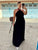 Black Pleated Backless Dress