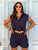 Navy Riviera Viscose-Blend Shorts Co-Ord