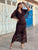 Orlane Floral Embroidered Sequins Maxi Dress - Mocha