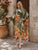 Olive Hibiscus Pure Silk Kaftan Dress