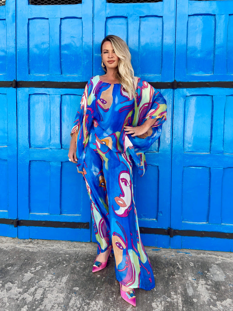 Face the Sun Silk Set - Blue