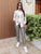 Grey Aria Leather Trousers