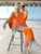 Orange and Acqua Silk Set