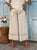 Beige Crochet Pie Linen Co-Ord Set