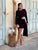 Delys Embellished Drape Mini Dress - Bordeaux Shimmer