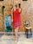 Red Viscose Shift Dress