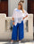 Santorini Blue Pure Silk Trousers