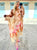 Bronze and Pink Silk Kaftan Dress
