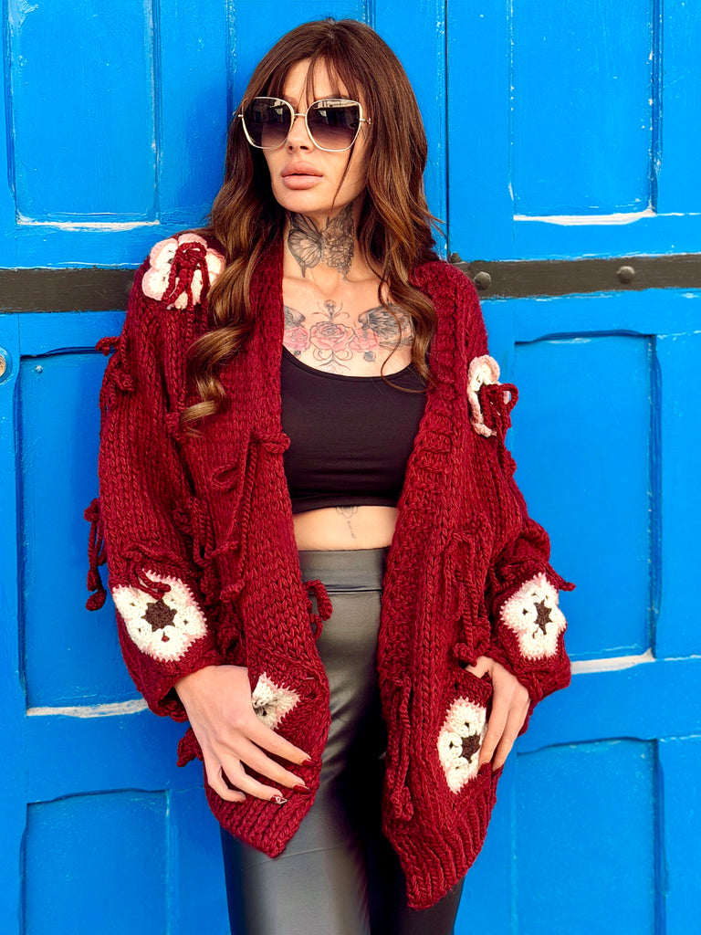 Garnet Bloom Chunky Cardi