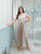 Ivory Pleated Belted Dress