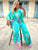 Acqua Fucshia Bloom Silk Kaftan Co-ord Set