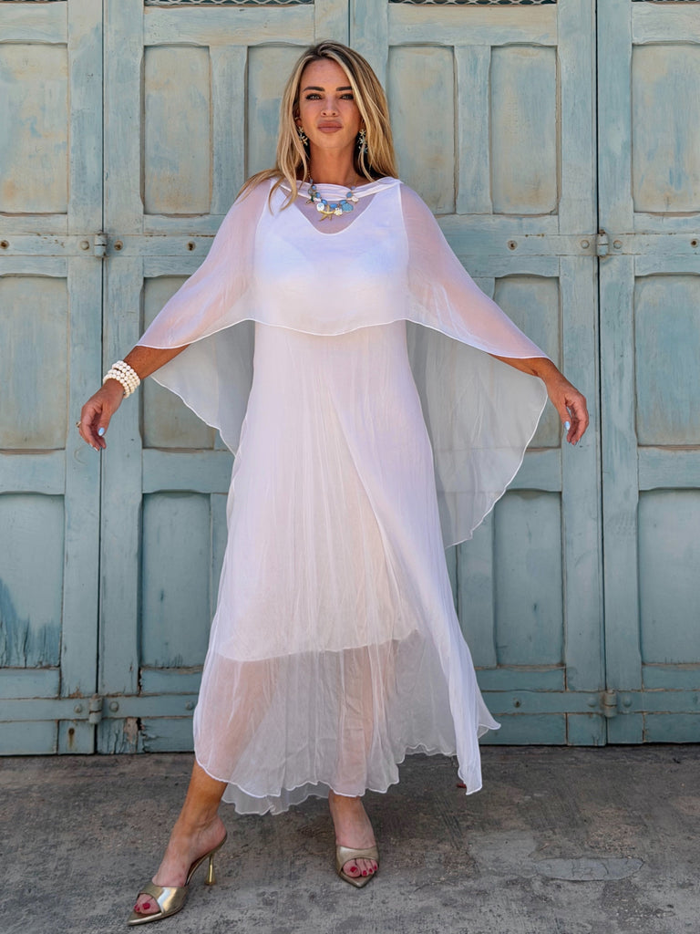 Luna Silk Cape Dress