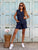 Navy Rivet Pure Linen Shorts Co-Ord