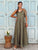 The Valentina Silky Satin Maxi Dress - Olive