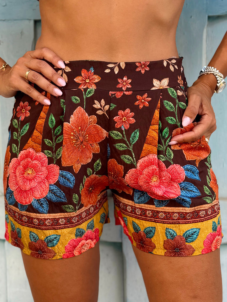 Jardin Soleil Shorts - Mocha