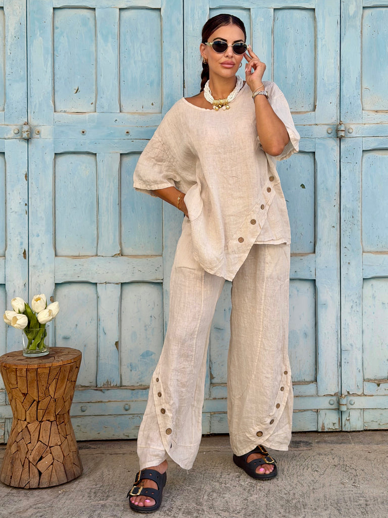 Monaco Pure Linen Co-ord - Natural