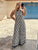 Navy and White Halter Neck Jumpsuit