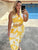 Yellow Wrap Viscose Midi Dress