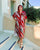 Red Luxe Chic Shirt Dress