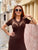 Cocoa Lace Ribbed Knit Dress