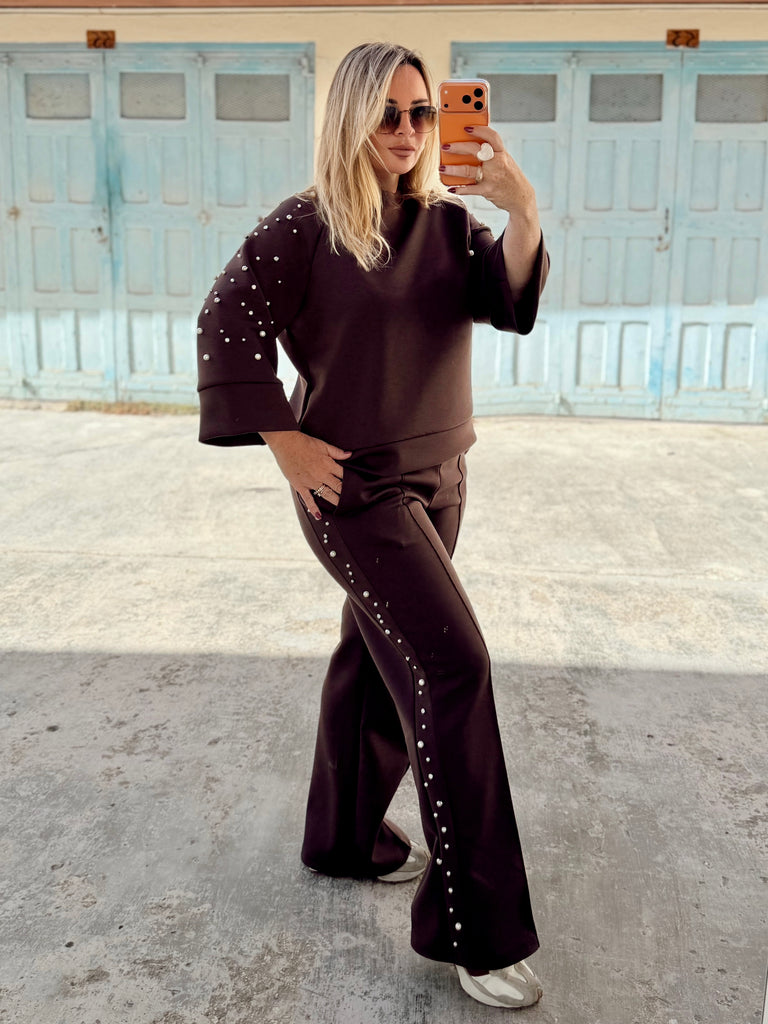 Mocha Diamond and Pearl Tracksuit