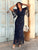 Orlane Floral Embroidered Maxi Dress - Navy Blue