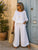 White Riviera Linen & Silk Trim Co-Ord