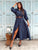 Varenne Belted Shirt Dress - Blue