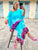 Acqua Fucshia Flora Silk Kaftan Co-ord Set