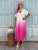 Ombre Luxe Viscose Midi Dress - Fuschia