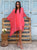 The Aurelia Mini Silk Kaftan Dress - Coral