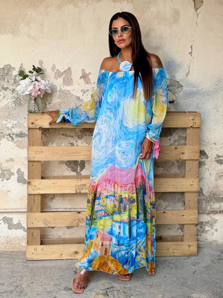 Saint Bleu Pure Silk Maxi Dress