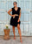 Black Sorrento Pure Linen Ruffle Dress