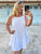 White Cotton linen Day Dress