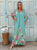 Maison Fleur Viscose Maxi Dress - Acqua