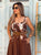Cocoa Blossom Butterfly Maxi Dress