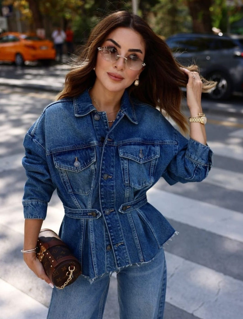 Riley Denim Poplum Jacket