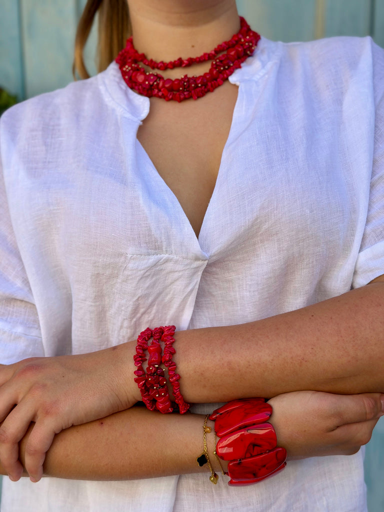 Coral Riviera Statement Necklace