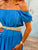Isla Bohème Luxe Viscose Broderie Sleeve Maxi Dress - Sea Blue