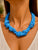 Nodo Beaded Statement Necklace - Bleu