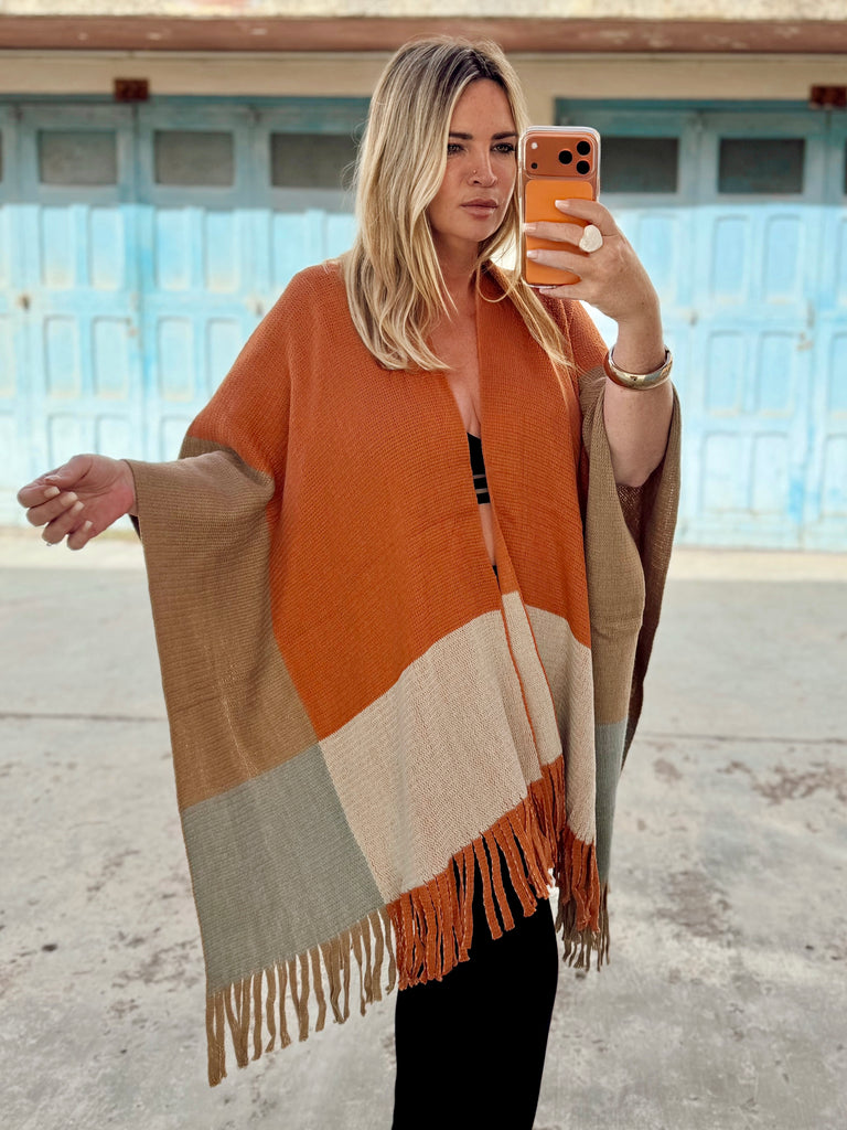 Burnt Orange Poncho