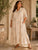 The Marabella Broderie sequins Cotton Maxi Shirt Dress - Beige