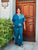Petrol Blue Floral Pure Linen Set