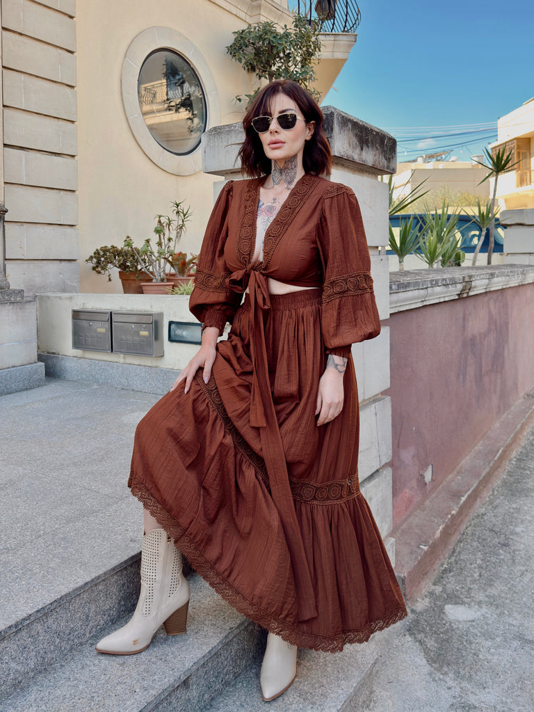 Chocolate Boho Co-ord Set
