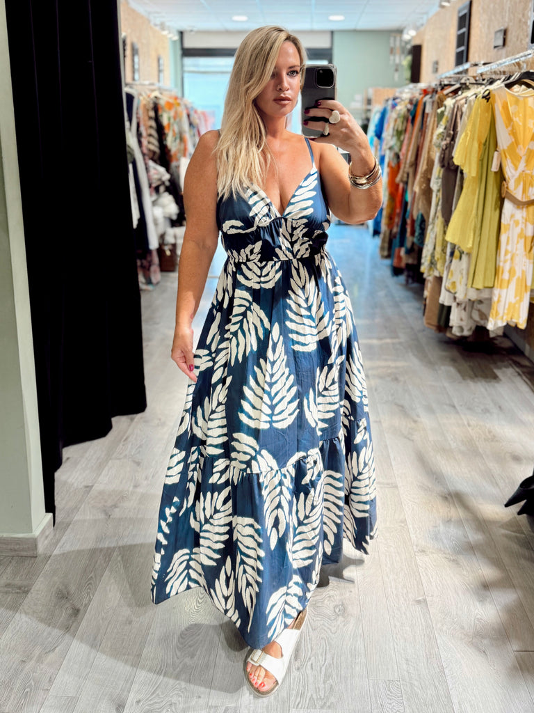 Blue Fern Cotton Dress